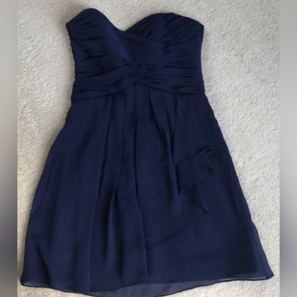 Strapless Navy Blue Dress